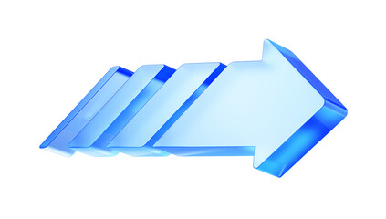 Blue arrow - 3d icon. 3d illustration