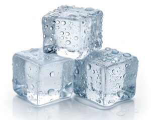 Close-Up of Ice Cubes with Water Droplets