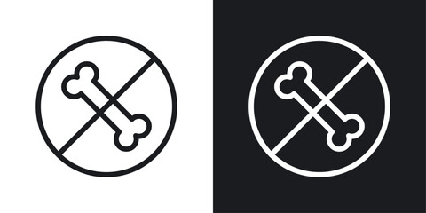 No bones sign set in black and white stroke lines