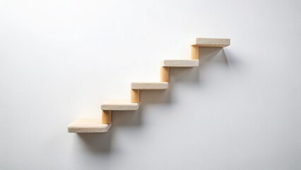 Pet Stairs, White Background, Soft Feminine Style, Aerial View Stock Photo