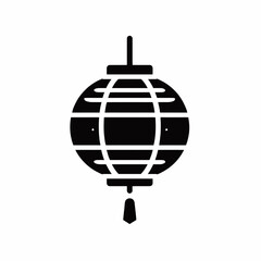 Paper Lantern silhouette in black on a white background