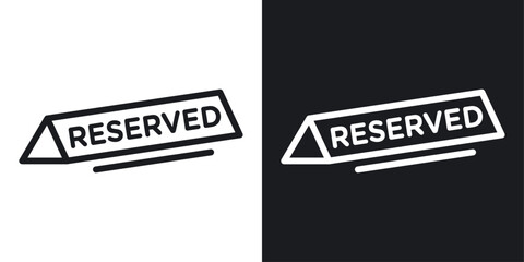Reserved icon set in black and white stroke lines