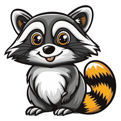 Obraz premium Raccoon cartoon vector illustration 
