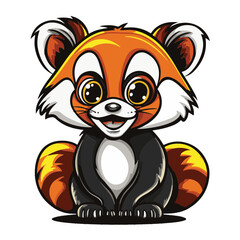 Raccoon cartoon vector illustration 
