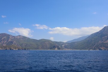 Aegean Sea view near the Dead Sea (Olu Deniz) in Fethiye, Mugla, Turkey.