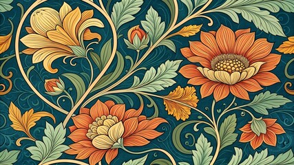 Elegant Vintage Floral Pattern – Seamless Decorative Design