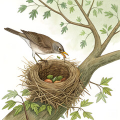 bird nest with a nest