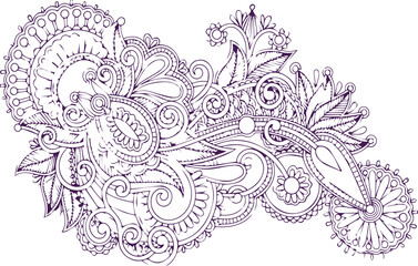 Beautiful flower art and mandala vector design