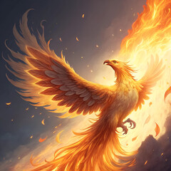 fiery bird in the sky