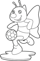 Butterfly Soccer player Soccer Animal Vector Graphic Art Illustration