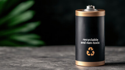 Battery Sustainable Materials Concept, Innovative Next Generation Battery Packaging Design with Recyclable and Non-Toxic Labeling Features