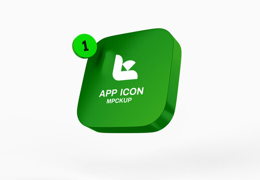 App Realistic Icon Template Mockup