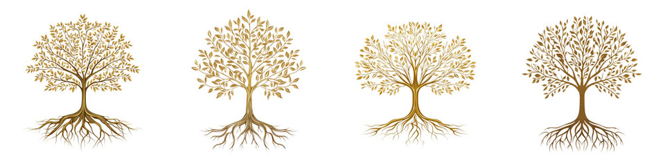 Fototapeta premium Flourishing Trees in Serene Natural Landscapes depictions of deciduous trees with intricate branching patterns and vibrant foliage showcasing the beauty and resilience of nature