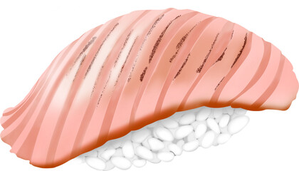 Nigiri Sushi Illustration – Smoked Salmon Clipart PNG
