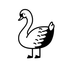Obraz premium Elegant vector swan design showcasing intricate details and stylish black and white contrast in a minimalist format
