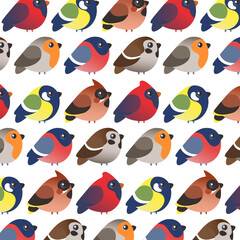 Obraz premium Seamless pattern with different birds
