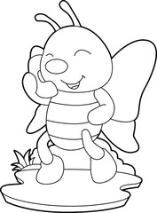 Butterfly Telephone Animal Vector Graphic Art Illustration