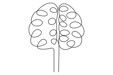 Single Line Drawing of a Brain
