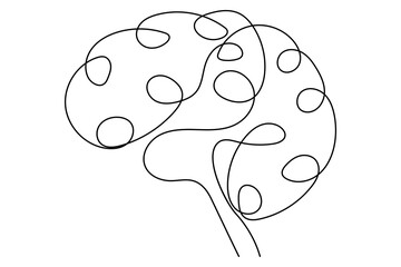 Single Line Drawing of a Brain
