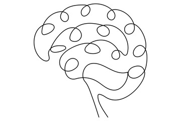 Single Line Drawing of a Brain
