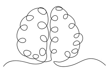 Single Line Drawing of a Brain
