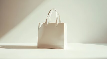 Shopping bag with a matte finish, placed in a well-lit studio setting against a seamless neutral backdrop. Perfectly balanced composition for branding.