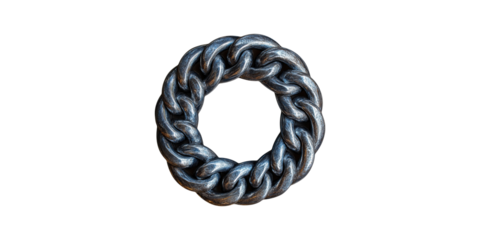 Metallic chain circle isolated on transparent background
