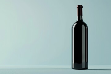 Detailed Image of a Bottle of Wine with a Black Cap