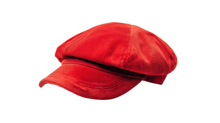 San Fermn red Boina cap isolated on white background