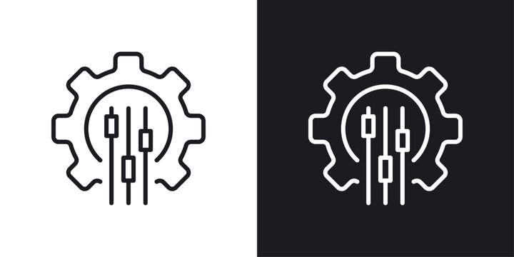 Mass customization icons set in black and white stroke lines