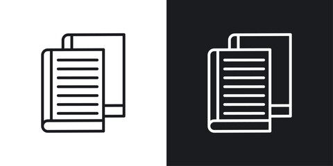 Reference data icons set in black and white stroke lines