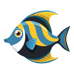 tang fish vector isolated image on white backgrounder 