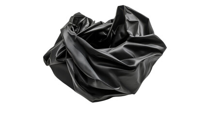 black plastic bag isolated on white background