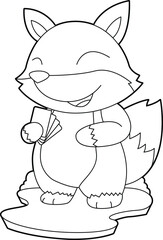 Fox Poker Poker cards Animal Vector Graphic Art Illustration