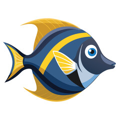 Obraz premium tang fish vector isolated image on white backgrounder 