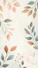 Soft Pastel Leaf Patterns on Light Background for Elegant Design