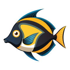 Fototapeta premium tang fish vector isolated image on white backgrounder 