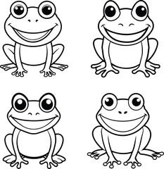 Frog Coloring Pages line art design