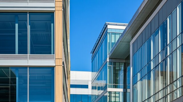 Clean urban office buildings, modern office buildings at the cutting edge