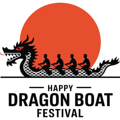 Flat Vector Dragon Boat Celebration.