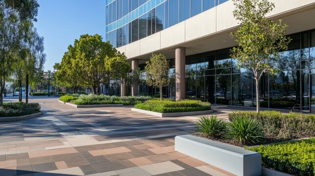 Clean urban office buildings, modern office buildings at the cutting edge