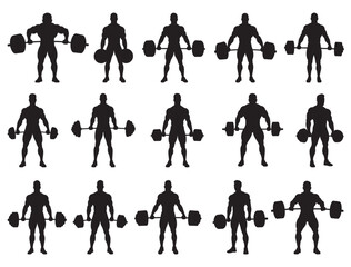 WEIGHT LIFTER SILHOUETTE WHITE BACKGROUND