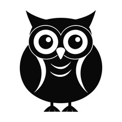 Cute cartoon owl with big eyes in a fun and playful vector illustration.