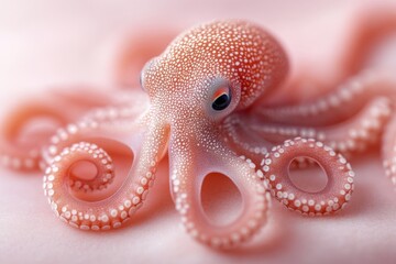 Underwater creature displaying remarkable features in soft pink hues and intricate patterns
