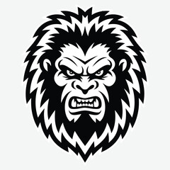 Bigfoot silhouette on white background Bigfoot silhouettes and bigfoot concept silhouette vector