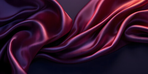 Obraz premium Elegant Red Silk Fabric Background with Smooth and Shiny Texture