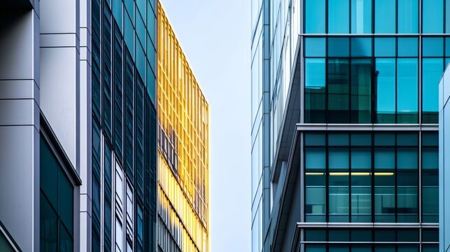 Clean urban office buildings, modern office buildings at the cutting edge