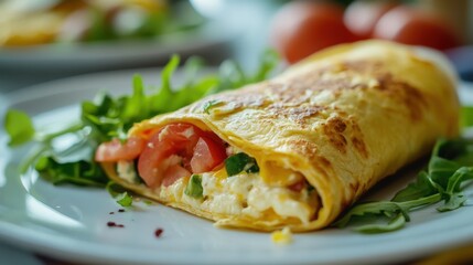 Delicious Omelette Wrap with Fresh Vegetables