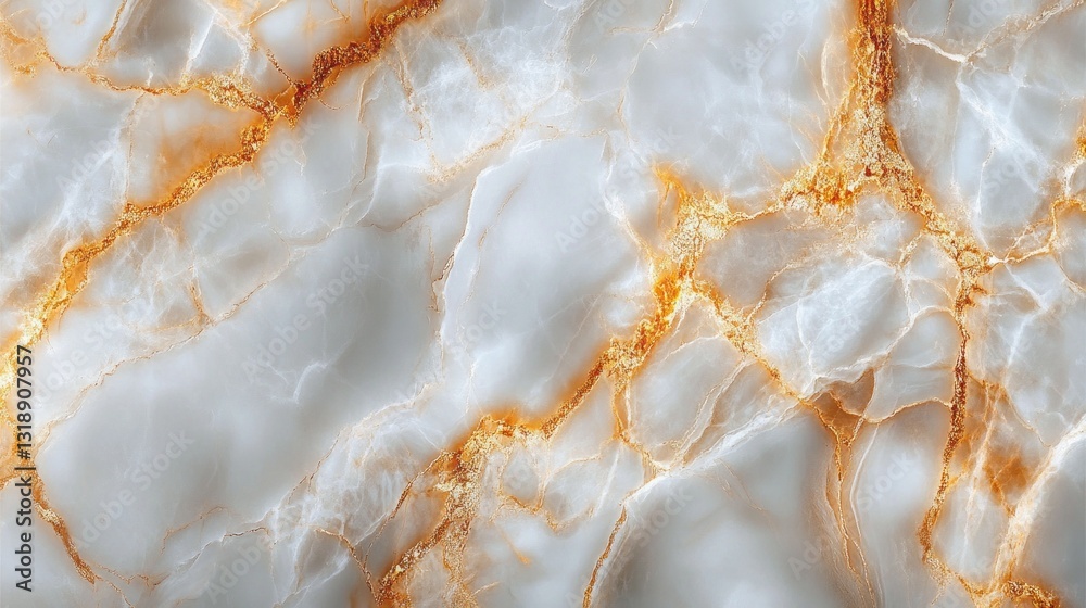 Poster a captivating array of creamy white and golden veins flow across a smooth marble surface, revealing 