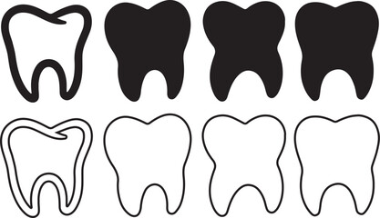Tooth icon. Dental clinic logo. Human teeth vector illustration. Blue dentistry logotype. Oral hygiene concept. Dentist sign. Molar tooth enamel symbol. Simple tooth pictogram design.